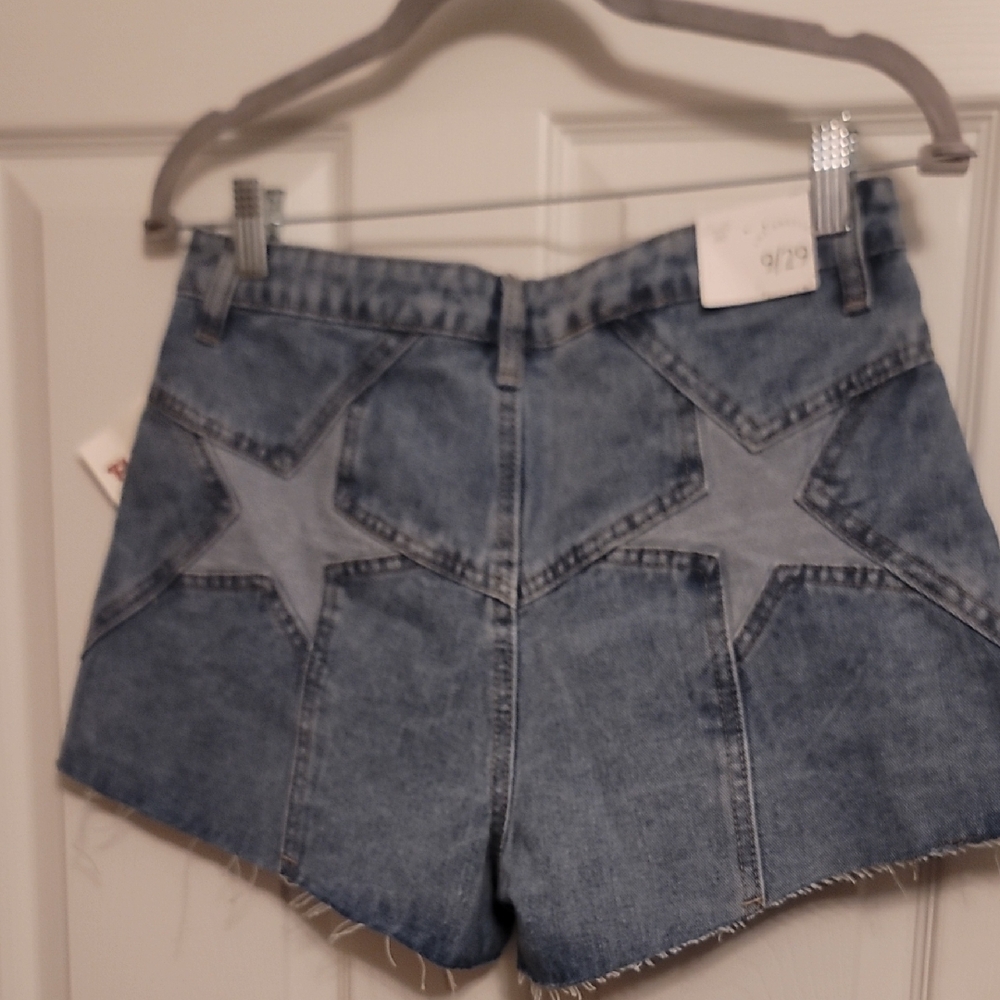 Denim Star-Patterned Women's Shorts
